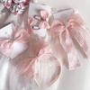 Nuevo Estilo Dulce de Princesa Estilo Rosa Par de Pinzas de Presión con Lazo de Cinta para Niños Clip BB Diadema Accesorios para el Cabello Tocado