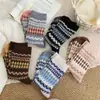 Calcetines de lana vintage Fair Isle para otoño e invierno, engrosados y cálidos, estilo japonés de cachemira, calcetines de moda para deportes al aire libre