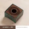 Calentador de té redondo de cerámica pintada con base de vela para uso doméstico, mesa de té, tetera, taza para compartir, calentador de té, accesorios para juego de té Kung Fu