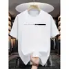 Talla Europea Algodón Verano Hombres 100% Algodón Casual Holgado Letras Grandes