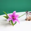 Sensação de Filme Único de Lírio Simulada Flor de Lírio de 3 Cabeças Casamento Decoração de Fotografia para Casa Flores Artificiais