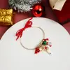 Joyería Transfronteriza Europea y Americana Pulseras Navideñas Cascabeles Sombreros de Navidad Cinta Metálica Adornos de Mano Personalizados Creativos Regalos de Año Nuevo