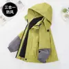 Chaqueta impermeable 3 en 1 desmontable con forro polar para niños, para exteriores, otoño e invierno 2026, nueva prenda de abrigo infantil para primavera y otoño