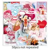 50 Stickers Creativos de Corazón Femenino Divertidos de Sabrina Carpenter Caja de Papelería Estuche de Viaje Pegatinas para Guitarra