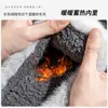 Pantuflas de felpa de algodón con bloques de color para mujer, para uso en interiores en otoño e invierno, antideslizantes, de suela gruesa, puntera cerrada, cálidas y adecuadas para parejas