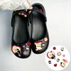 Zapatos de ballet versátiles con lazo a rayas estilo coreano, zuecos, dijes de zapatos femeninos, accesorios florales de alta gama, decoraciones para zapatos DIY