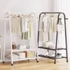 Perchero de doble capa personalizado de la fábrica original, adecuado para apartamentos de alquiler, uso doméstico, dormitorio, perchero independiente con almacenamiento y función de secado de ropa, personalizable