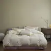 Conjunto de Cuatro Piezas de Gasa Arrugada de Encaje de Nuevo Estilo 2026, Conjunto de Tres Piezas Estilo Sábana de Cama de 1.2 m