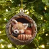 Artículos Populares Transfronterizos: Decoraciones Navideñas de Mapache y Erizo, Decoraciones Navideñas de Búho, Adornos Colgantes Pequeños Planos de Acrílico