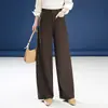 Calça reta casual simples, versátil e de cor sólida, na moda e estilosa, para mulheres, nova versão coreana outono 2026, cintura alta, perna larga