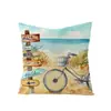 Funda de almohada de lino nueva para Amazon transfronterizo 2024, funda de cojín de sofá con estampado de frutas de verano y playa