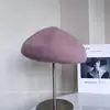 Boina de Lã Três-Dimensional Cor Sólida Estilo Coreano para Mulheres, Novo Chapéu de Artista Elegante Versátil de Inverno, Chapéu Abóbora à Prova de Frio e Quente
