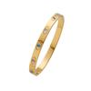 Pulseira Retro Transfronteiriça Europeia e Americana em Aço Titânio com Banho a Vácuo 18K Microincrustada com Zircônia Colorida Olho de Hórus Pulseira em Aço Inoxidável