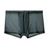 Ropa interior de seda helada para hombre Tallas grandes Talla grande Calzoncillos tipo bóxer para hombres grandes Shorts finos de verano