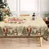 Toalha de Mesa Decorativa para Cena de Árvore de Natal Venda Quente Transfronteiriça Papai Noel Floco de Neve Boneco de Neve Impermeável Capa para Mesa de Jantar