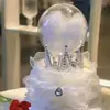 Día de San Valentín Diosa Decoración para Hornear Pasteles Corona de Celebridad de Internet Adornos de Bola de Cristal de Mousse Falda Hermosa de Gasa de Encaje