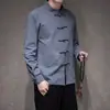 Traje Tang Estilo Chino Retro Japonés Top Juvenil Traje Zhongshan de Papá Chaqueta de Botones de Manga Larga Primavera y Otoño para Adultos de Mediana Edad y Mayores