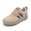 Sapatos de treino de argan de sola grossa estilo coreano para mulheres 2023 outono e inverno forrado de lã novos sapatos brancos de nicho retrô tênis casuais