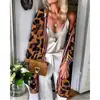 FC736 spot Amazon 2022 moda feminina transfronteiriça estampa de leopardo solto Joker casaco cardigã longo feminino