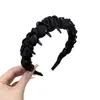 Faixa de cabelo volumosa de cetim com coroa alta e strass, faixa de cabelo antiderrapante com dentes para mulheres, acessório de cabelo de luxo de alta qualidade
