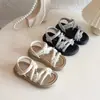 Sandalias para niñas de 6 a 12 años, sandalias de princesa infantiles de verano, zapatos de playa antideslizantes de suela blanda para niñas, zapatos de verano modernos y versátiles