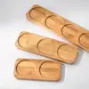 Fábrica de Origen Bandeja Redonda Ranurada de Bambú OEM Personalizada Múltiples Especificaciones Posavasos Madera Maciza Bandeja para Taza de Agua Botella Frasco