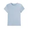 Camiseta Redonda de Manga Corta para Mujer en Lyocell Acetato Tencel Lana, Ligera, Transpirable, Capa Base Exterior con Cachemira