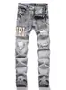 Jeans skinny ajustados de estilo americano de moda para primavera y otoño, bordados con letras personalizadas, para hombres a la moda, transfronterizos