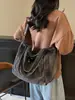 Bolso Portátil de Gran Capacidad a la Moda Estilo Coreano para Viajes Diarios Mujer Nuevo 2025 Bolso de Hombro de Mezclilla Bolso Tote de Color Sólido