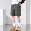 Pantalones cortos de trabajo de verano para hombre, pantalones deportivos finos de moda, holgados y versátiles, corte recto, talla grande, pantalones cortos casuales hasta la rodilla, estilo americano
