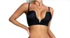 Top sexy decote V push up com base fina, sutiã grosso, costas bonitas, sutiã grande, lingerie sem costura com costas nuas, conjunto feminino