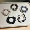 Cintas para el pelo retro versátiles de cuadros y lunares en bloques de color, accesorios elegantes para coleta y moño, estilo coreano al por mayor