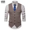 Comercio Exterior 2024 Otoño e Invierno Nuevo Estilo Coreano Ajustado Chaleco de Traje de un Solo Botón Chaqueta Chaleco Casual para Hombre