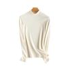 Camisa elegante de terciopelo de color liso con forro polar para mujer, interior cálido y grueso, corte ajustado, manga larga