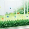 Novas Azulejos de Rodapé com Flores e Grama Canto de Sala de Estar e Quarto Conjunto Múltiplo com Decoração de Fundo Adesivos de Parede Removíveis