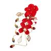 Grampo de Cabelo Festivo Vermelho de Ano Novo Headwear Flor Artesanal Vinho Tinto Presilha Lateral Acessórios de Cabelo Roupas de Brinde da Noiva Acessórios de Cabelo