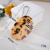 Pente Mini de Acetato Estilo Coreano Ins com Estampa de Leopardo Pingente Versátil Fofo Laço Coelho Decoração Pingente de Bolsa