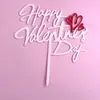 Direitos autorais estilo ins transfronteiriço Feliz Dia dos Namorados decoração de bolo acrílica Cartão de inserção acrílico de amor vermelho de camada dupla