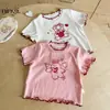 Camiseta con Volantes para Bebé Niña Ningli, Top Elegante de Manga Corta, Nuevo Moda Verano 2026, Top Corto para Bebé Moderno