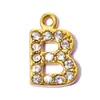 Pingente de Aço Inoxidável com 26 Letras Inglesas Cravejadas de Diamante DIY para Mulheres A-Z Brincos Pulseira Colar Pingente de Joia em Aço Titânio