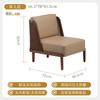 Sillón Individual A6T Madera Maciza Nórdica Sala de Estar Respaldo Casual Ratán Sofá de Tres Plazas Apartamento Pequeño Hotel Restaurante