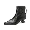 Botines Negros Elegantes de Tacón Bajo para Mujer, Novedad Otoño e Invierno 2026, Moda Retro Francesa, Punta Fina, Tacón de Gatito, Botines Cortos, Botines de Corte Ajustado
