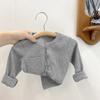 Camiseta Base de Primavera y Otoño para Mujer y Niña, Ropa Infantil Estilo Occidental para Bebé, Personalidad Infantil Moderna Coreana, Color Caramelo, Botones, Bolsillo, Camiseta Top