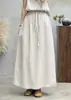 Saia Midi Casual Elegante de Verão 2026, Cintura Alta, Emagrecedora, Fluida, Reta, com Cintura Elástica e Fenda Elegante nas Costas