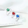 Amazon Ebay Aliexpress Wish Comercio Exterior Anillo de Piedra Preciosa Roja Azul Verde Anillo de Cristal Rojo de Alta Venta para Mujer