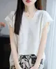 Elegantes Tops de Jacquard de Manga Corta para Mujer, Moda de Verano 2026 Nuevo Estilo Fino de Punto Versátil Camiseta