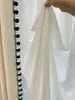 Cortina Moderna Estilo Francés Crema de Lujo Nuevo DIY con Borlas de Cuentas, Borlas, Bolas de Piña, Encaje Contrastante