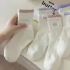 Calcetines Antibacterianos 7A para Mujer, Calcetines Blancos de Media Pantorrilla, Versátiles Calcetines Deportivos para Primavera, Verano y Otoño, Calcetines de Media Pantorrilla Ins