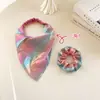 Miaode 2026 Nuevo Pañuelo Triángulo Gradiente Láser Accesorio Elástico para el Cabello Scrunchie Plisado Iridiscente Goma para Cola de Caballo Baja