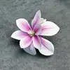Flor de Simulación Impresión en Película 3D Cabeza de Flor de Clematis DIY Hecho a Mano Pasador Flor Broche Flor de Magnolia Flor Artificial Adorno Venta al por Mayor